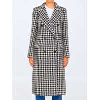 Paltoane Houndstooth Coat Femei