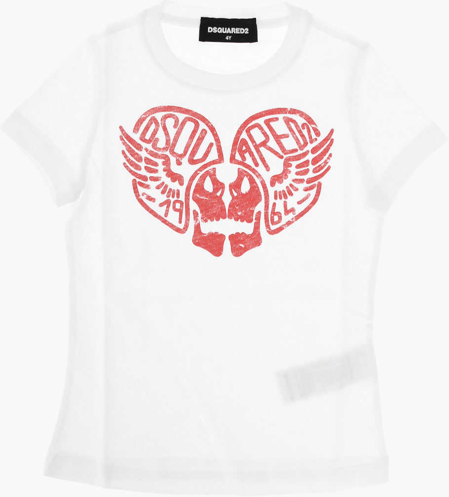 Dsquared2 Kids CrewNeck TShirt With Print On The Front* White