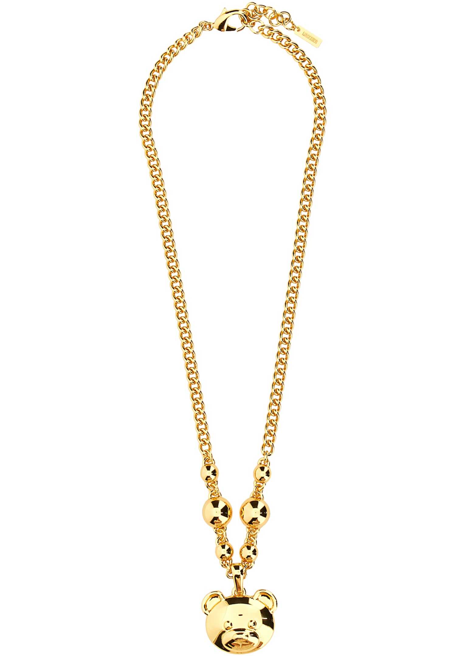 Moschino Teddy Pendant Necklace GOLD