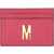 Moschino Card Holder With Gold Plaque BORDEAUX
