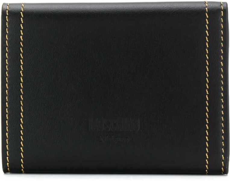 Portofele Moschino Card Holder With Gold Plaque BLACK Femei (BM 9114473) 2