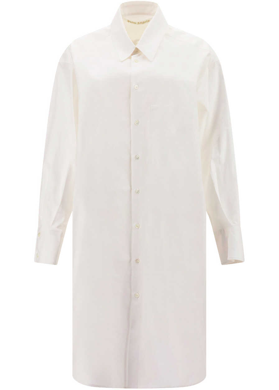 Palm Angels Chemiser Dress WHITE/SILVER