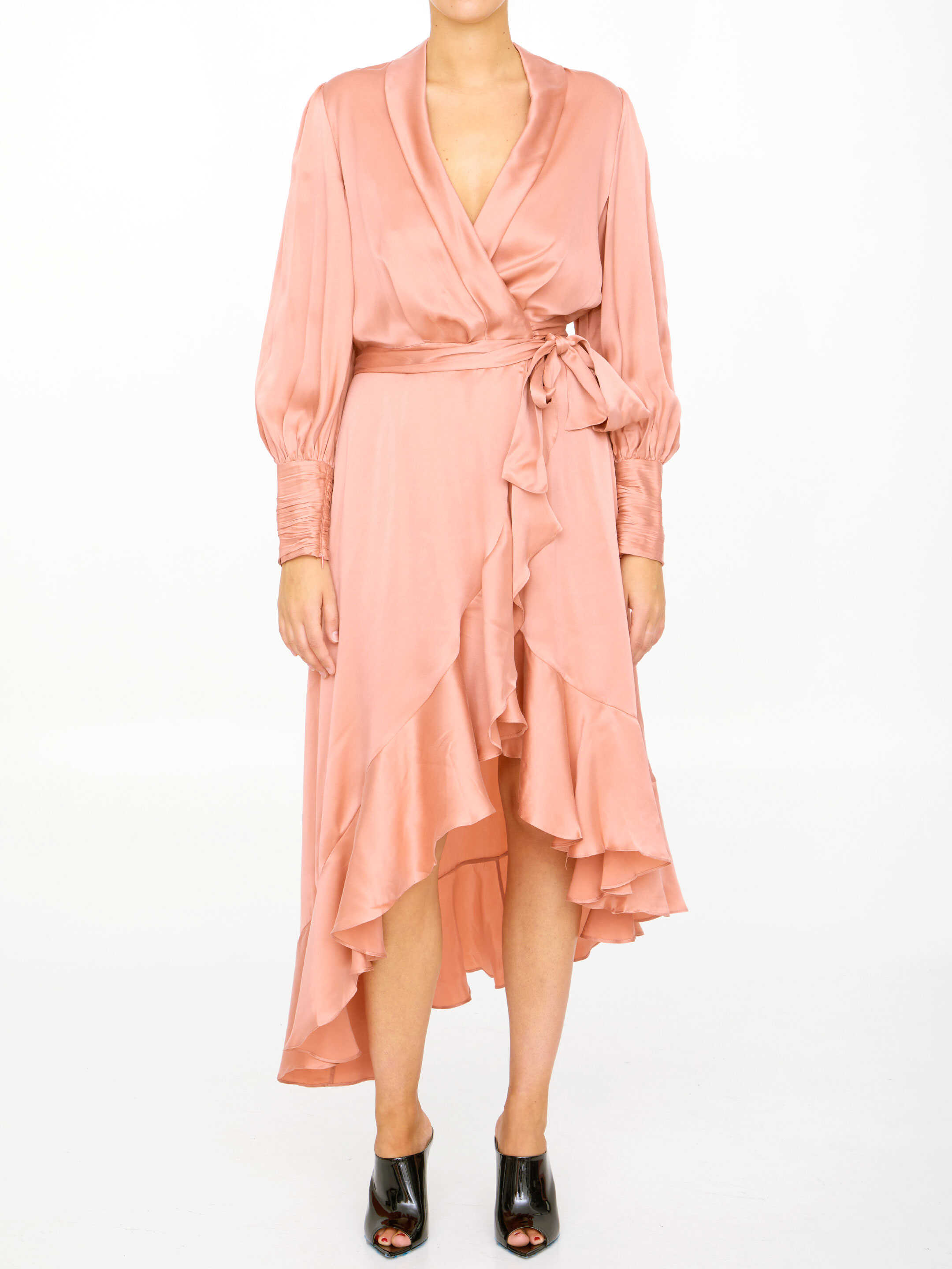 ZIMMERMANN Silk Wrap Dress Pink image1