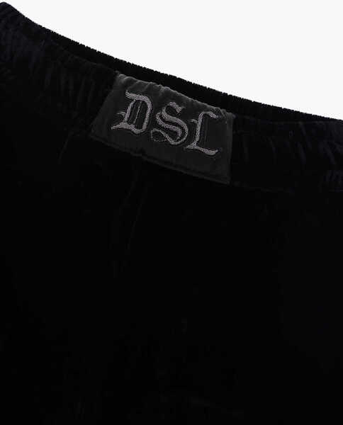 Pantaloni casual Diesel Contrasting Side Band Velvet Pkaral Pants Black Baieti (BM 9116453) 2