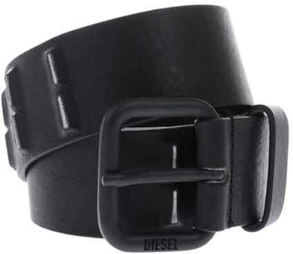 Diesel 40Mm Solid Color Leather B-Nea Belt Black