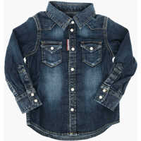Camasi Double Breast Pocket Stretch Denim Shirt Baieti