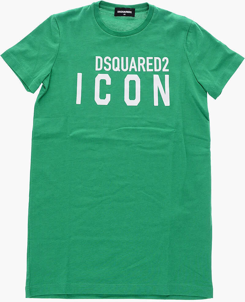 Rochii Fete DSQUARED2 Icon Logo Printed Crew-Neck Tee Dress