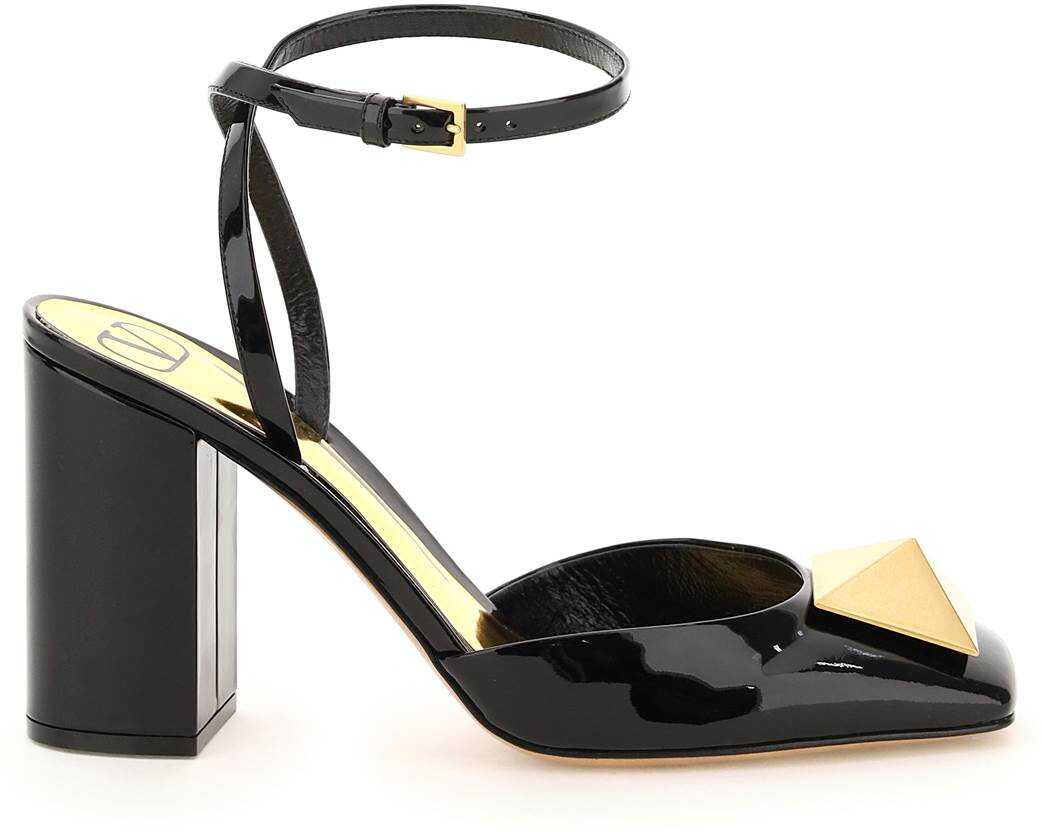 Valentino Garavani Patent Leather One Stud Pumps NERO b-mall.ro