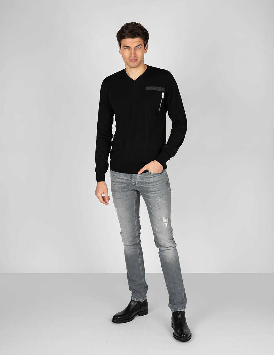 Tricouri Les Hommes V-neck LKK103 Czarny Femei (BM 9119678) 2