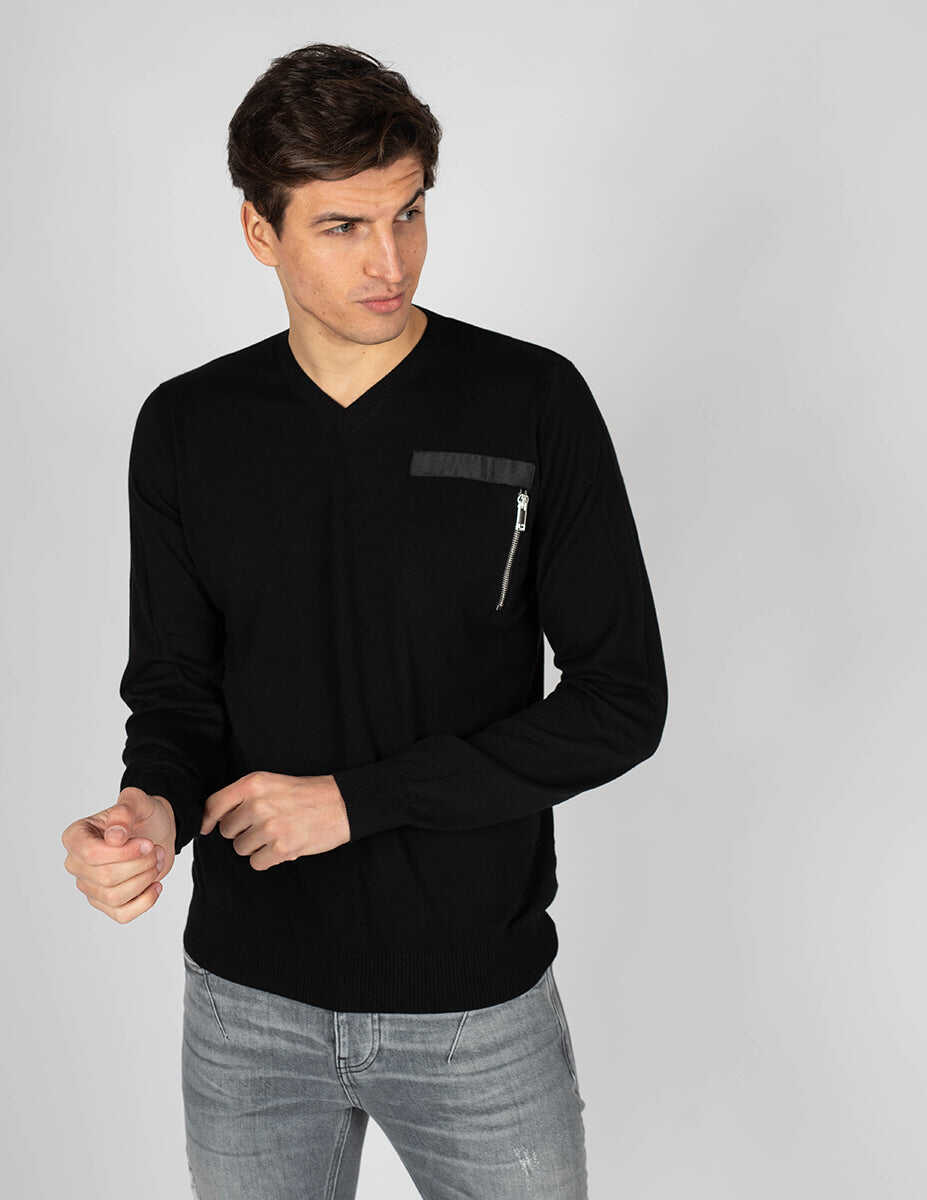 Tricouri Les Hommes V-neck LKK103 Czarny Femei (BM 9119678) 3