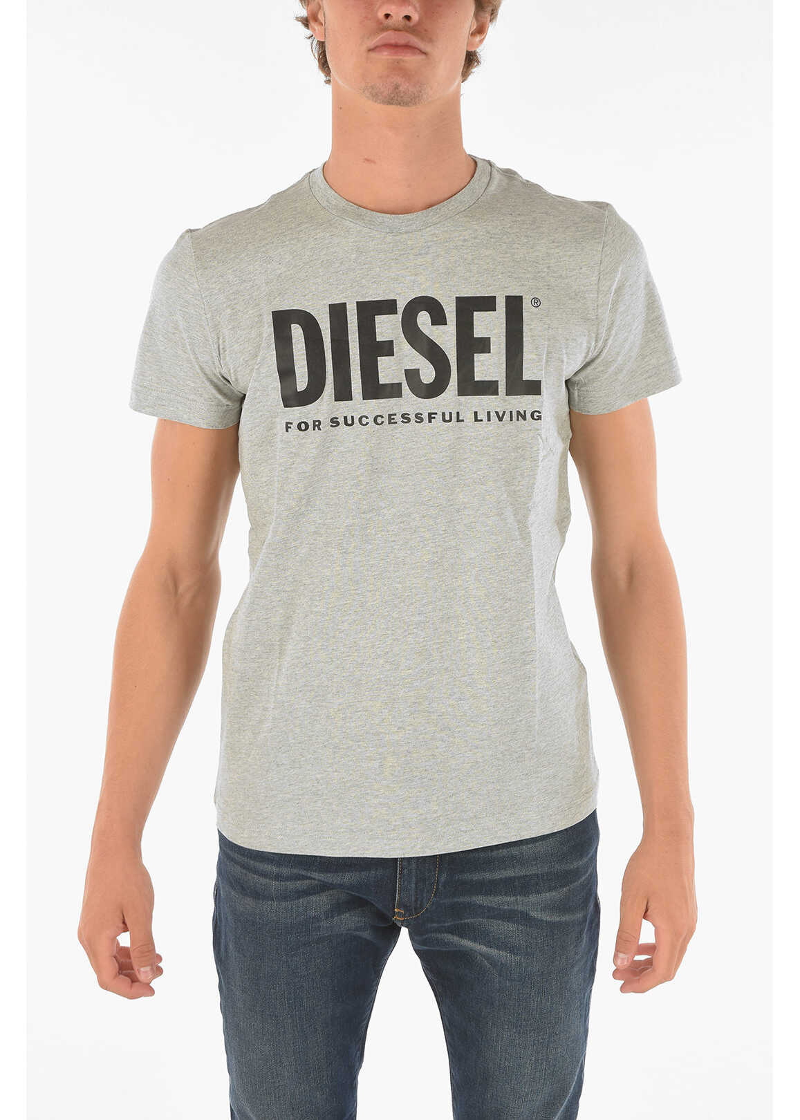 Diesel Front Logo T-Diego Slim Fit T-Shirt Gray