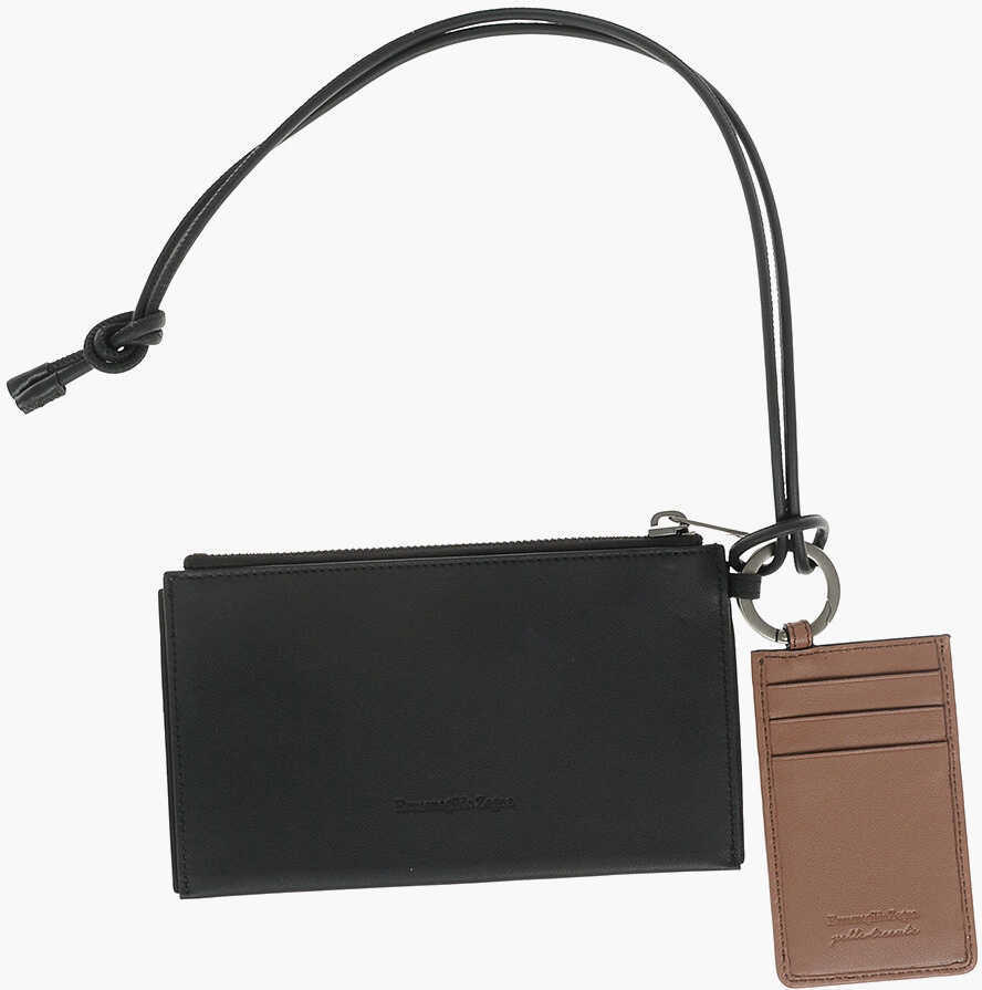 Portofele Ermenegildo Zegna Leather Pouch With Card Holder Brown Barbati (BM 9120938) 2