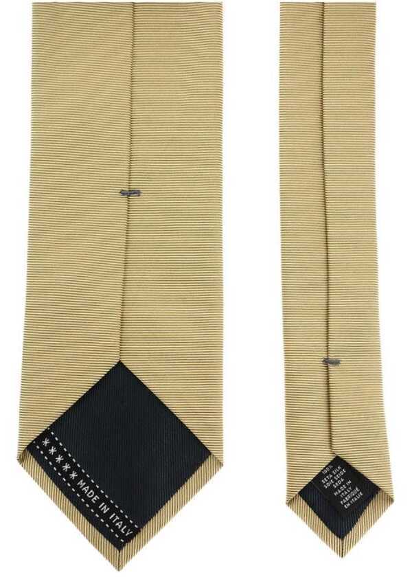 Cravate Ermenegildo Zegna Solid Color Silk Tie Yellow Barbati (BM 9121310) 3