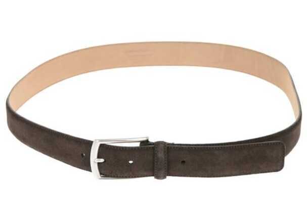 Curele Ermenegildo Zegna 40Mm Suede Leather Solid Color Belt Brown Barbati (BM 9121331) 3