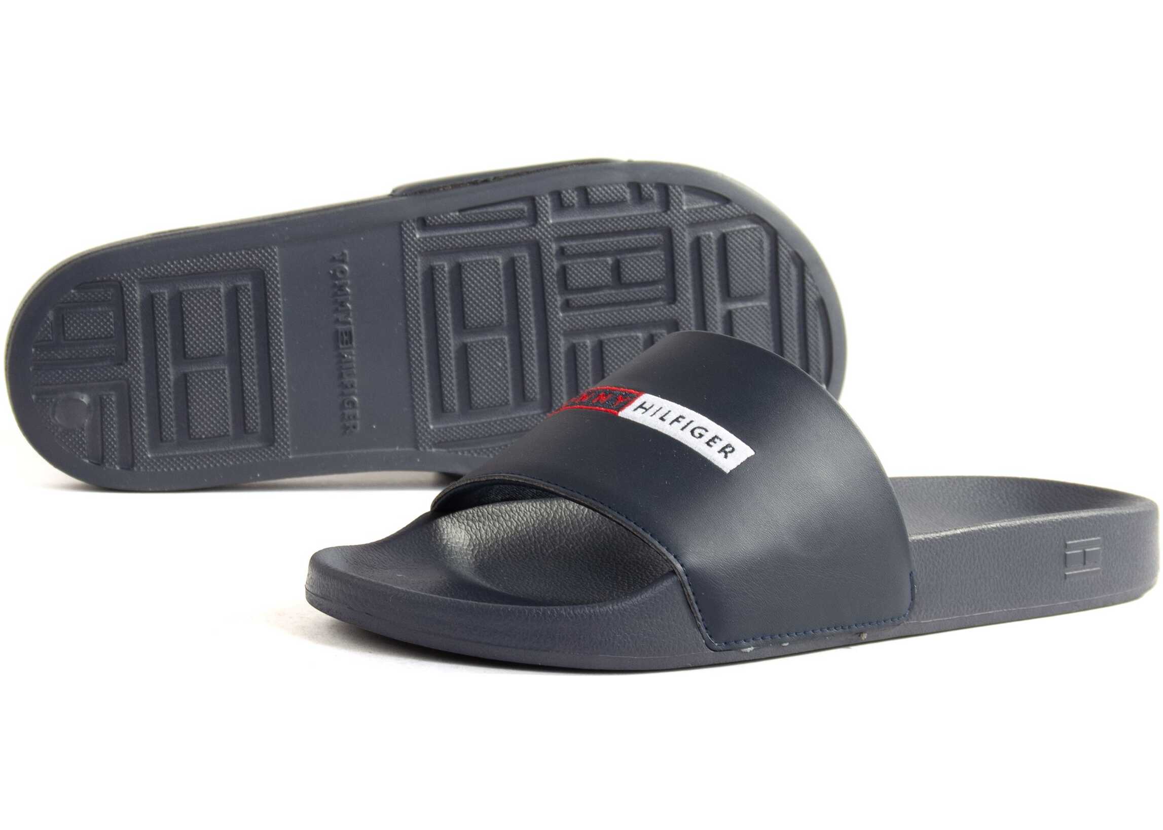 Tommy Hilfiger Embroidery Hilfiger Pool Slide Navy Blue b-mall.ro