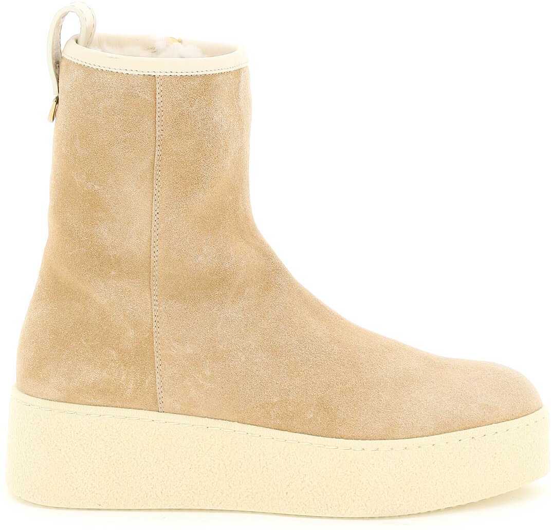 Agnona Suede After Ski Ankle Boots ALBINO