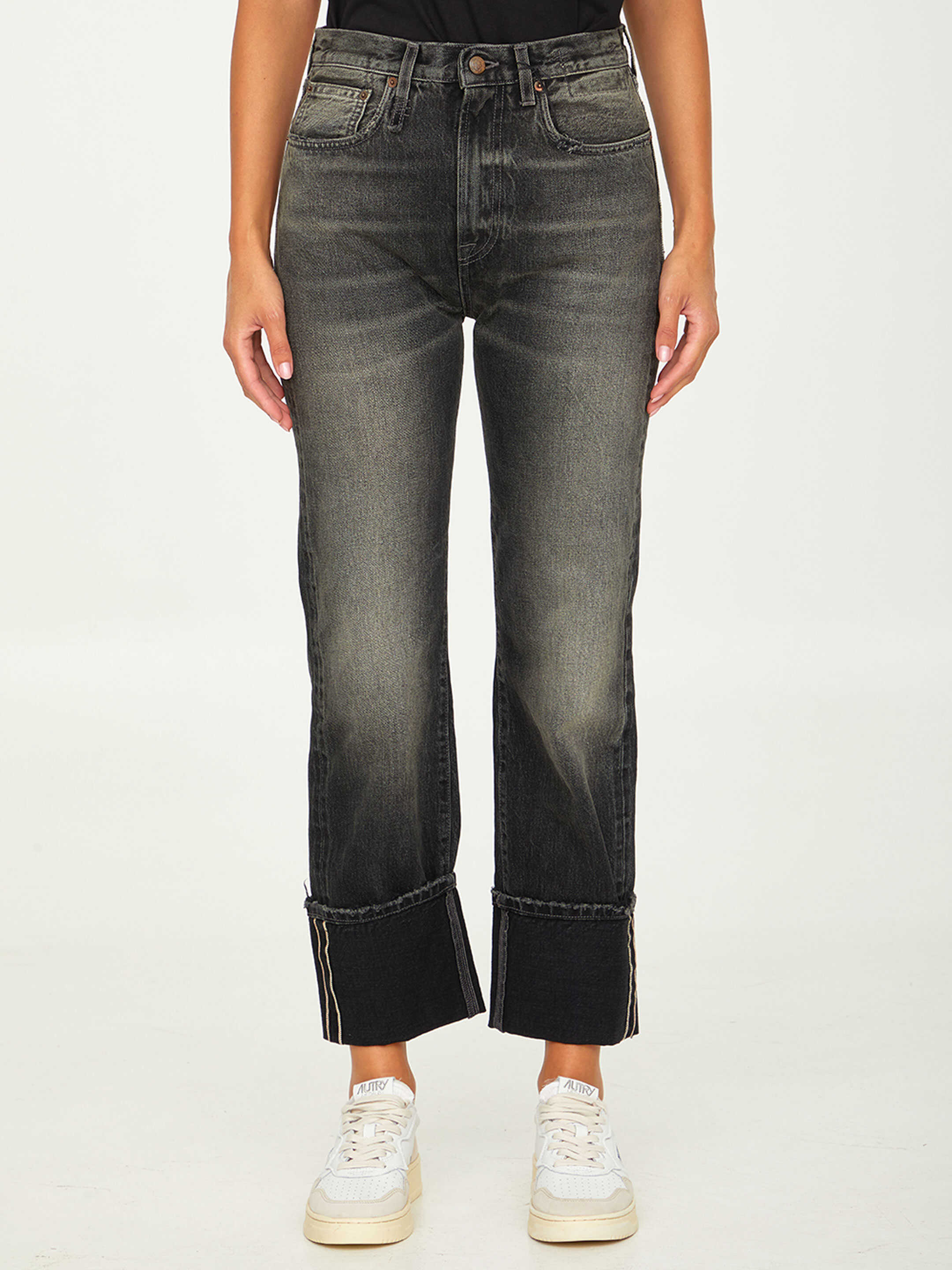 R13 Cuffed Courtney Jeans BLACK