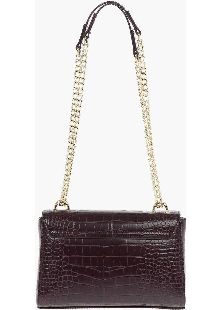 Genti de umar Moschino Love Crocodile Printed Faux Leather Crossbody Bag Violet Femei (BM 9228635) 2