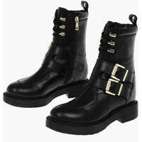 Botine Love Leather Ankle Boots With Golden Details Femei