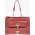 Moschino Love Faux Leather Crocodile Effect Tote Bag With Golden Deta Red
