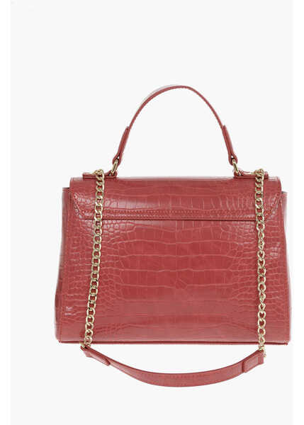Genti de mana Moschino Love Crocodile Printed Faux Leather Hand Bag Red Femei (BM 9229856) 2