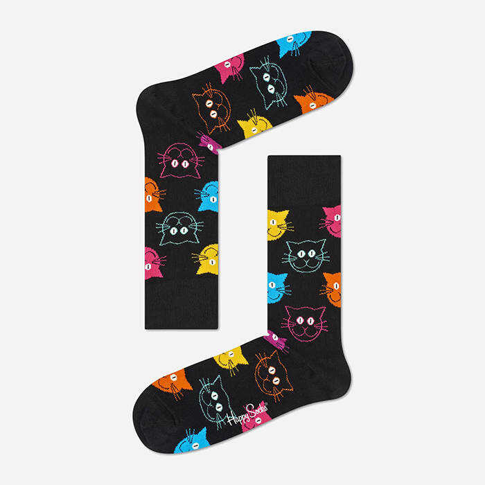 Happy Socks Socks Cat MJA01-9050 black