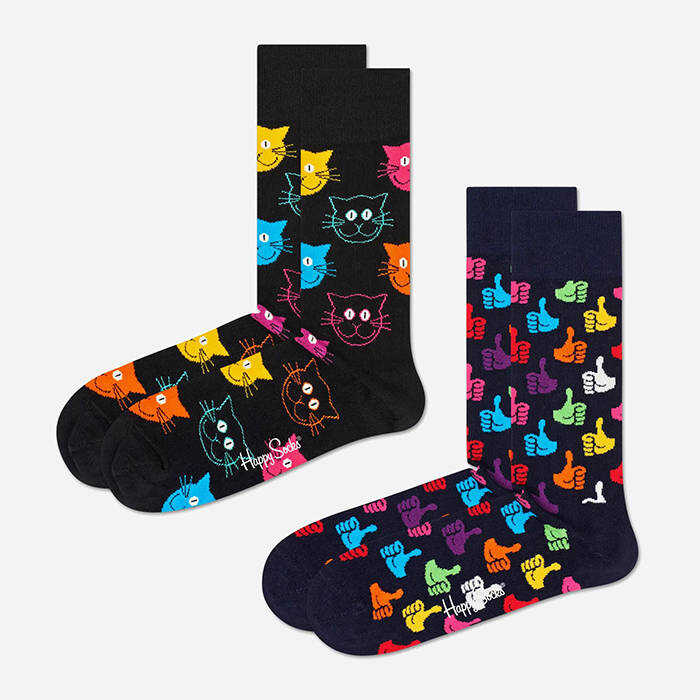 Happy Socks Socks 2-pak Classic cat MJA02-9050 black