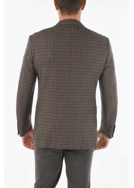 Sacouri CORNELIANI Road To Excellence Tattersall Checkered Leader Soft Blazer W Brown Barbati (BM 9237878) 2