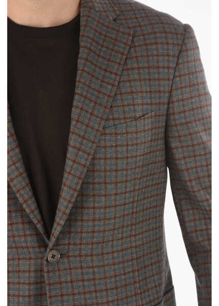 Sacouri CORNELIANI Road To Excellence Tattersall Checkered Leader Soft Blazer W Brown Barbati (BM 9237878) 3