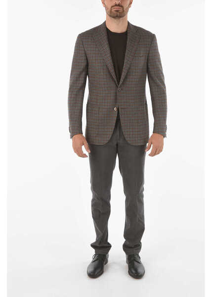 Sacouri CORNELIANI Road To Excellence Tattersall Checkered Leader Soft Blazer W Brown Barbati (BM 9237878) 4