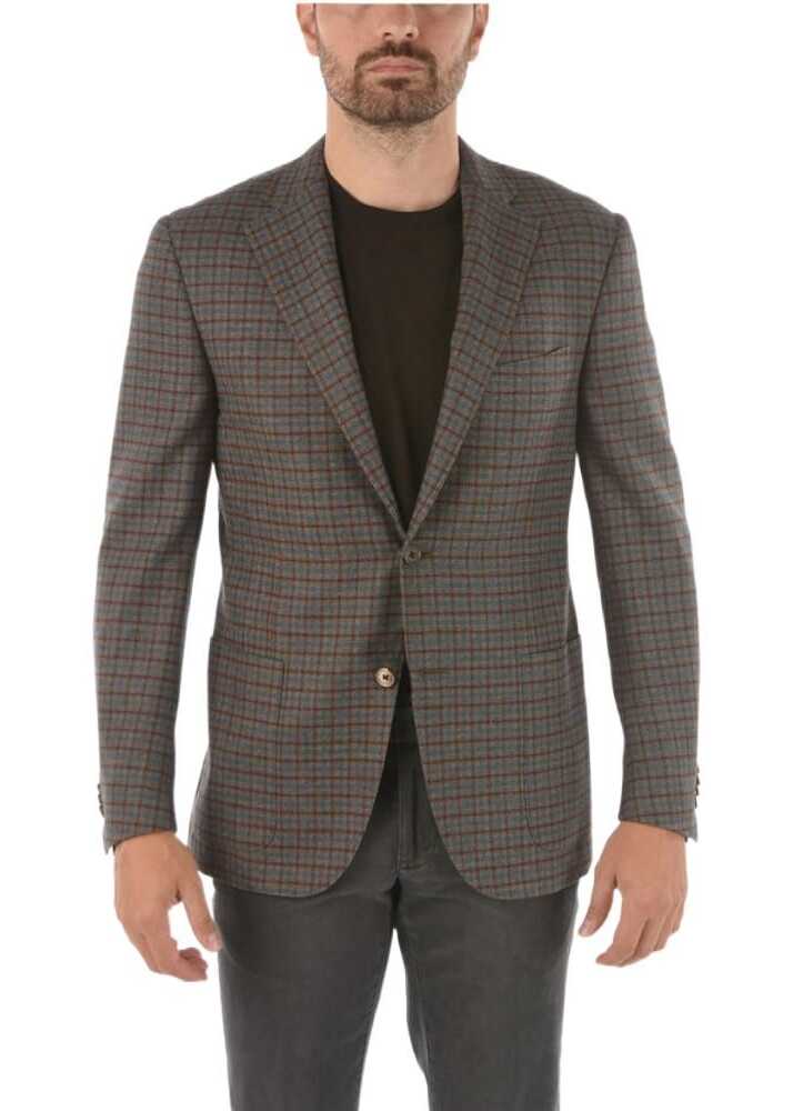 CORNELIANI Road To Excellence Tattersall Checkered Leader Soft Blazer W Brown