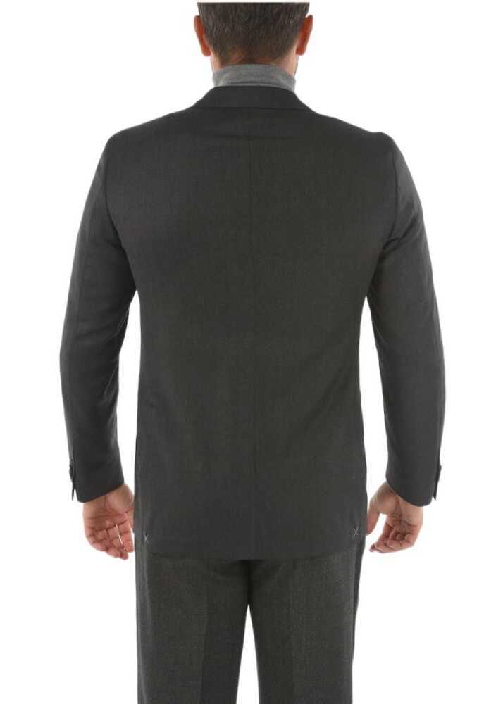 Sacouri CORNELIANI Cc Collection Virgin Wool Right Blazer With Iconic Beetle Br Gray Barbati (BM 9238079) 2
