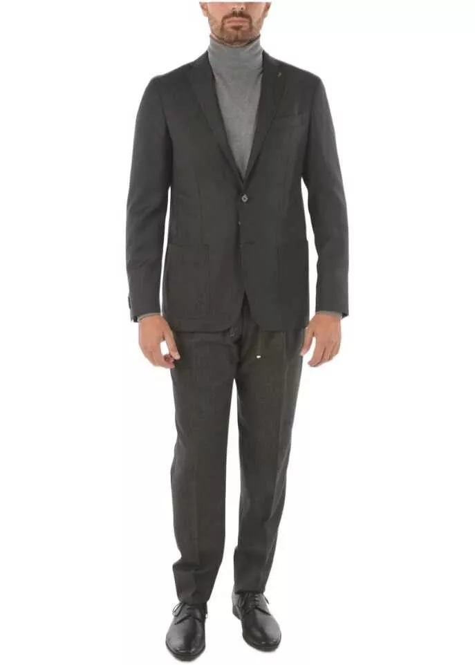 Sacouri CORNELIANI Cc Collection Virgin Wool Right Blazer With Iconic Beetle Br Gray Barbati (BM 9238079) 4