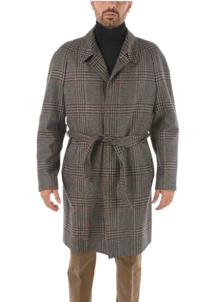 CORNELIANI Cc Collection Virgin Wool Cashmere Coat With Belt Brown