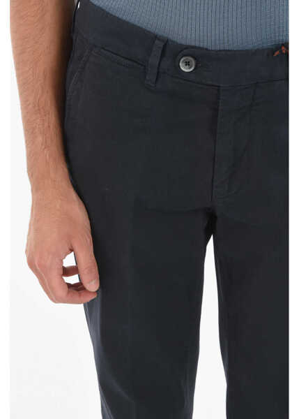 Pantaloni casual CORNELIANI Id Stretchy Cotton M Alga 426 Pants With Belt Loops Blue Barbati (BM 9240053) 3