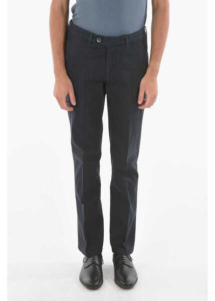 Pantaloni casual CORNELIANI Id Stretchy Cotton M Alga 426 Pants With Belt Loops Blue Barbati (BM 9240053) 1