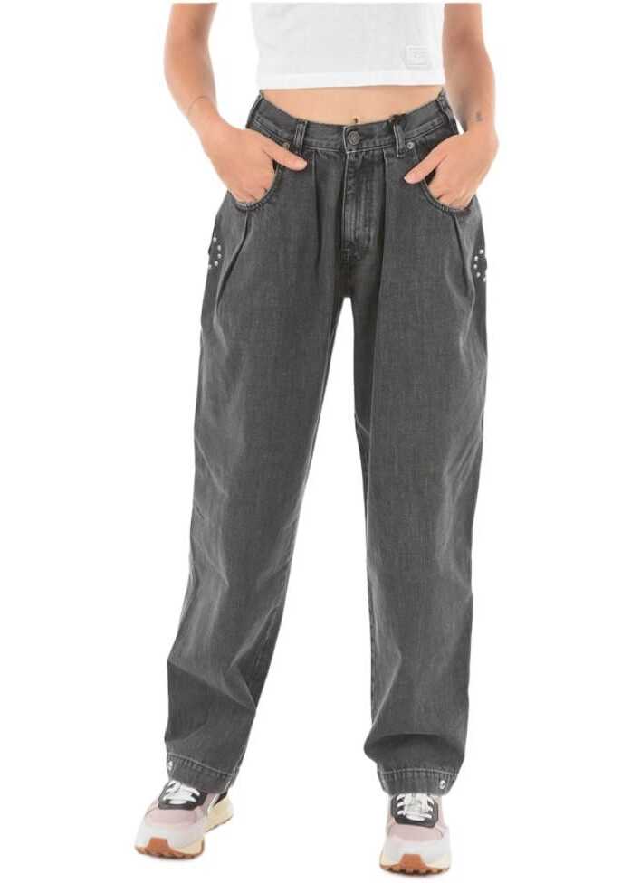 Diesel Single-Pleated D-Concias-Sp5 L.32 Denims With Studs Gray image