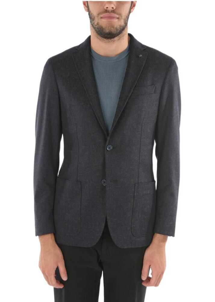 CORNELIANI Cc Collection Cashmere Blend Right Blazer With Iconic Beetle Blue b-mall.ro