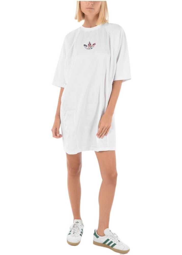 adidas Short-Sleeved Drawstring Tee Dress White