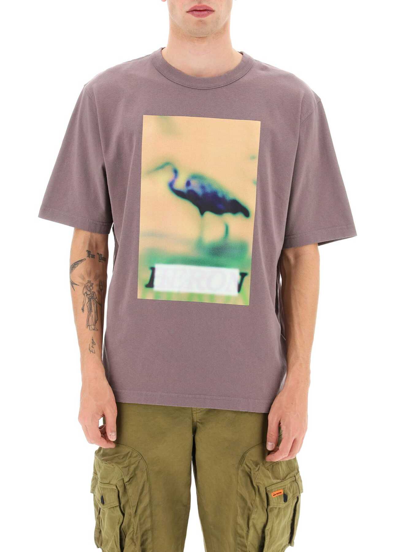 Heron Preston Censored Multicolored Print T-Shirt GREY YELLOW