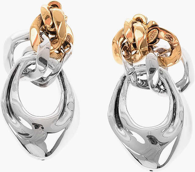 Alexander McQueen Two-Tone Brass Earrings Silver image0