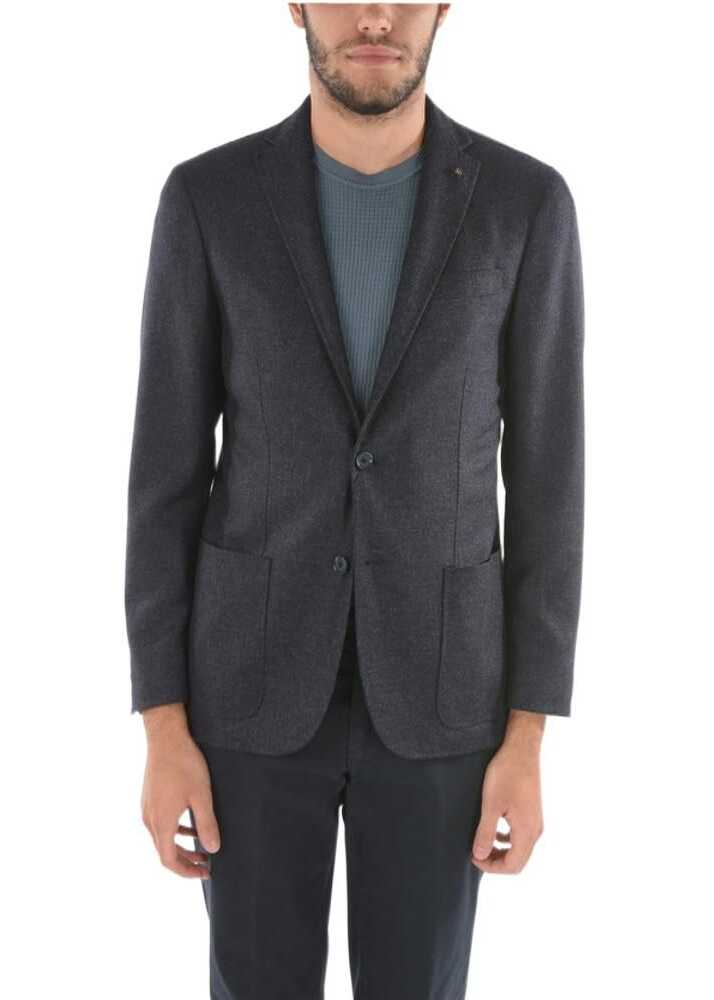 CORNELIANI Cc Collection Silk And Cashmere Right Blazer Blue