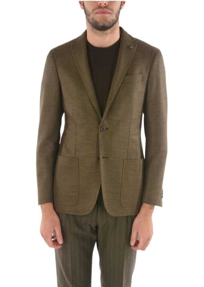 CORNELIANI Cc Collection Wool And Silk Right Blazer Green