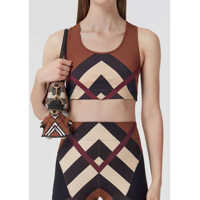 Bluze Chevron Check Cropped Top Femei