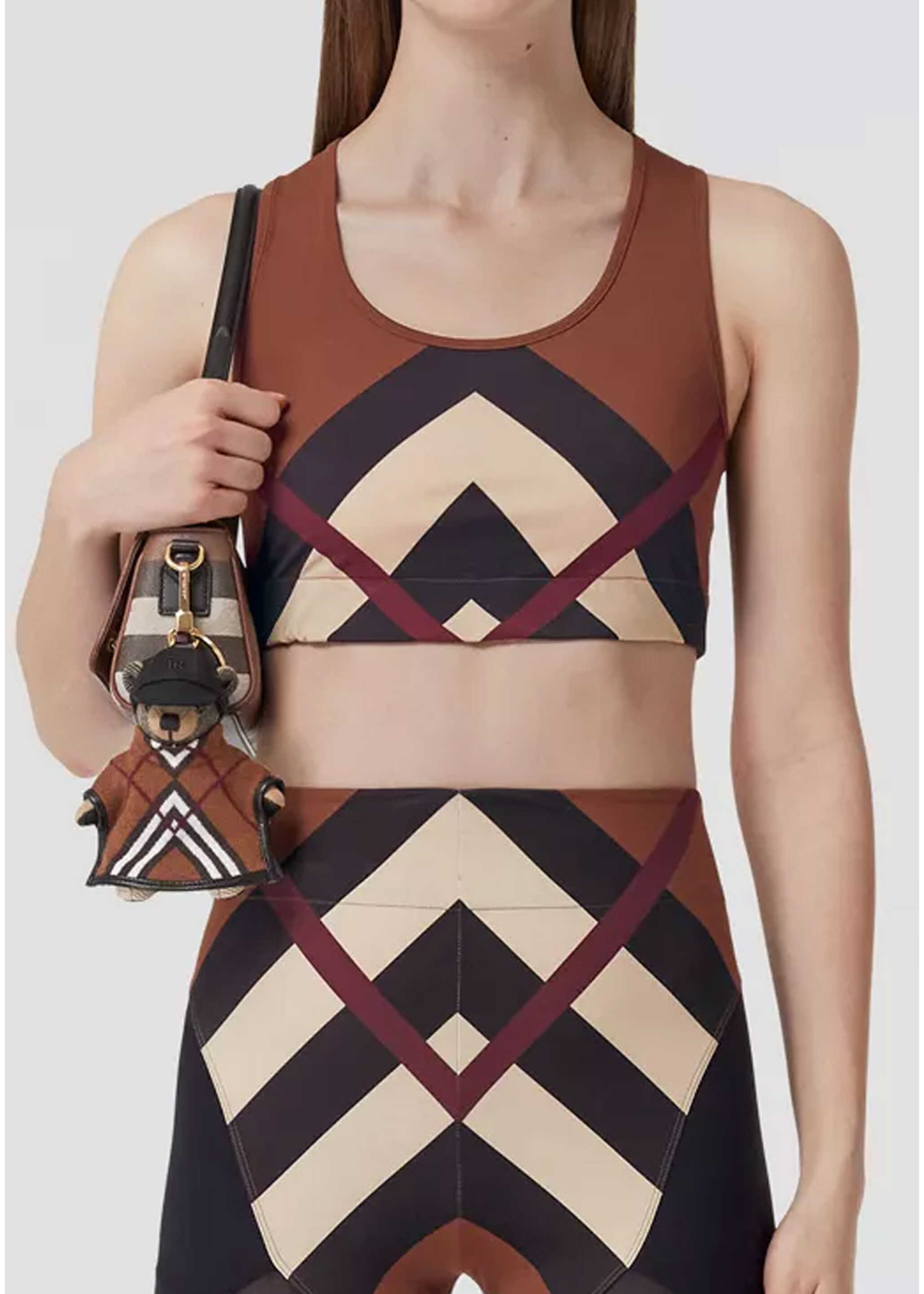 Burberry Chevron Check Cropped Top MULTICOLOR