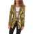 Philipp Plein Couture Shawl Lapel Sequined Blazer Gold