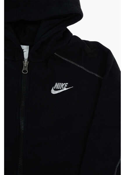 Bluze de trening Nike Solid Color Hooded Sweatshirt With Zip Closure Black Baieti (BM 9247544) 2