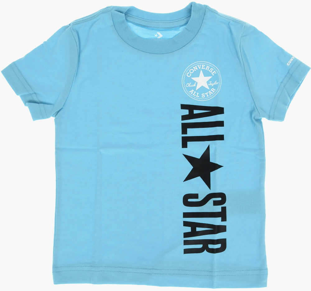 Converse All Star Chuck Taylor Front Printed Crew-Neck T-Shirt Light Blue