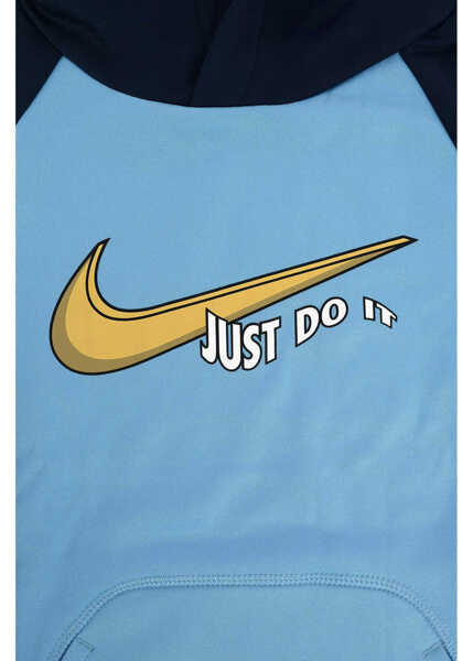 Hanorace Nike Printed Therma Fit Sweatshirt Light Blue Baieti (BM 9248252) 2