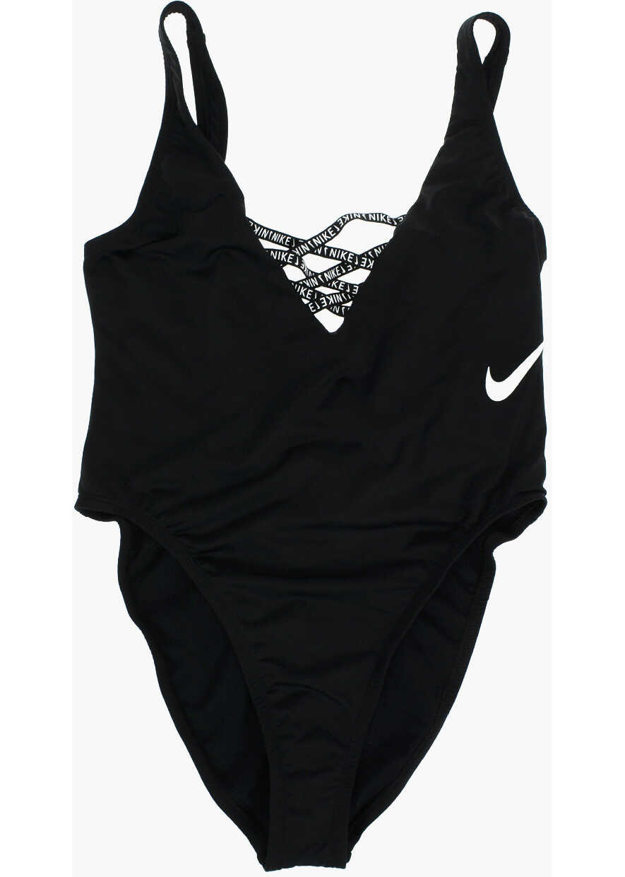 Nike Swim Braided Laces One Piece Swimsuit Black